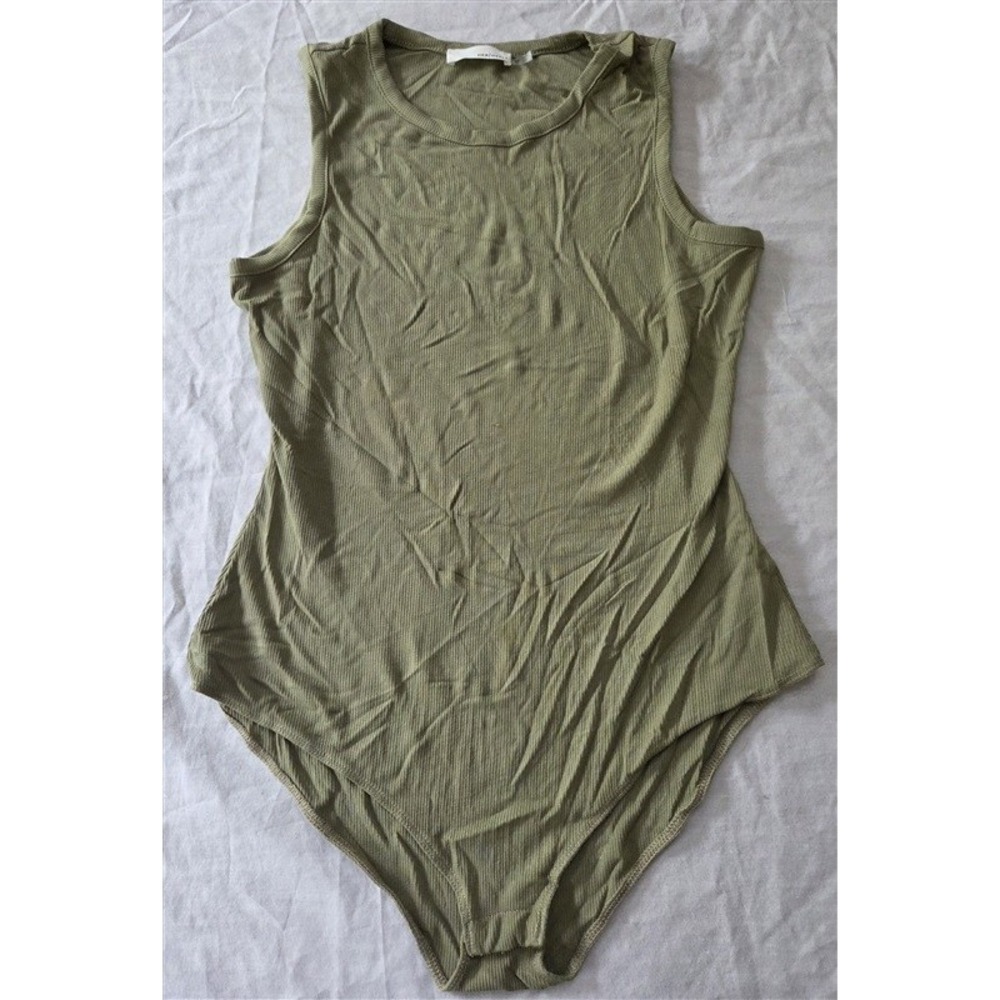 NWT Heatherly MP Tank Top Ribbed Bodysuit Olive Green 129450